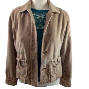 Ann Taylor LOFT Velvet Jacket Blazer Button Down Front Pockets 6P